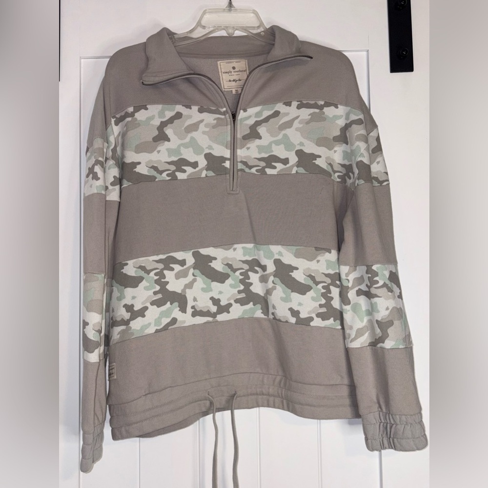 Simply Southern Camo Quarter Zip Pullover - Picture 1 of 6